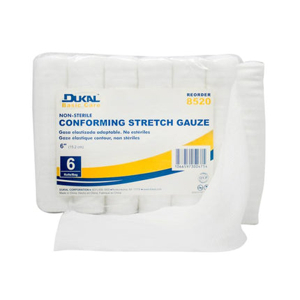 Non-Sterile Basic Care Conforming Stretch Gauze 6" | 8520 | | Bandages, Conforming Stretch Bandages, Non-Sterile, Traditional Wound Care | Dukal | SurgiMac