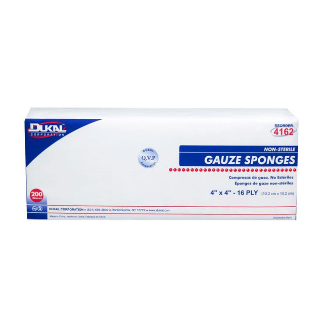 Dukal | Non-Sterile Gauze Sponges 4" x 4" 16-Ply | 4162