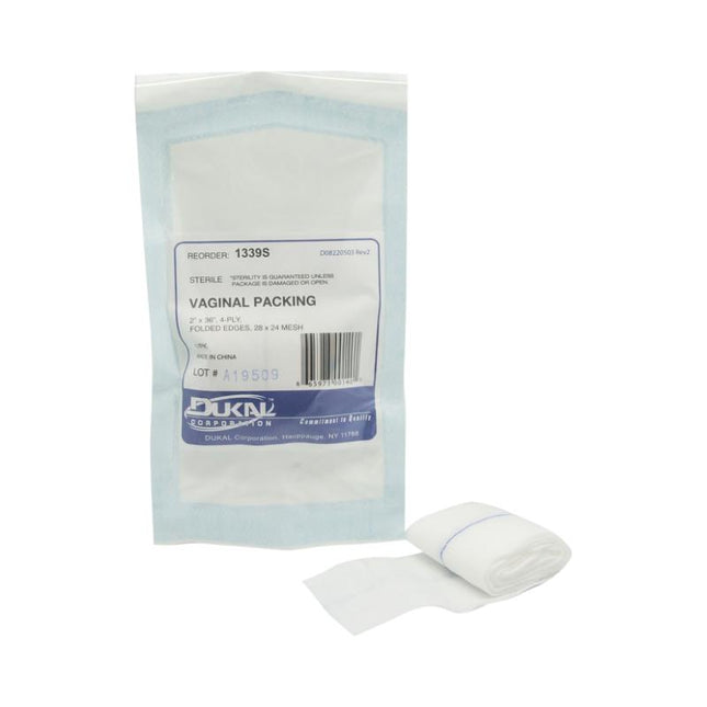 Dukal | Sterile Vaginal Packing 2" x 36" 4-Ply | 1339S