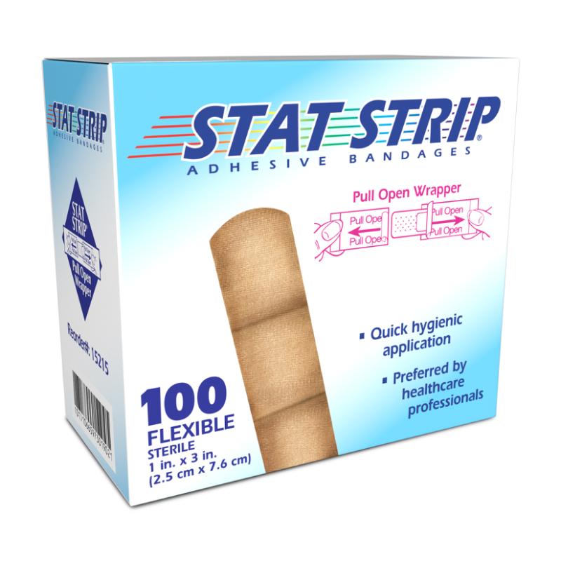 Dukal | Flexible Fabric Stat Strip® Adhesive Bandages 1 x 3 | 15215