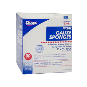 Dukal | Sterile Gauze Sponges 2" x 2" 8-Ply | 6208