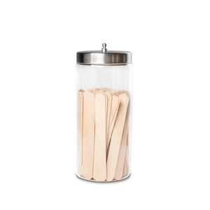 Dukal | Tech-Med Sundry Jar Glass Clear 4 X 8.5 Inch, Stainless Steel Lid | 4008