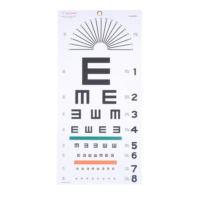 Dukal | Eye Test Chart, Tumbling E | 3051