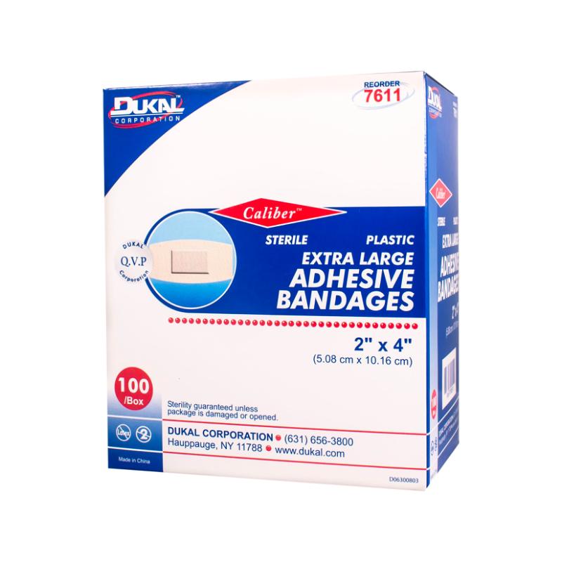Dukal | Plastic Adhesive Bandages 2 x 4, XL | 7611