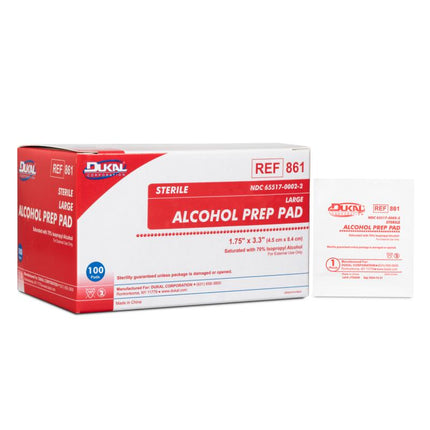 Sterile Alcohol Pad Large | 861 | | Alcohol Pads, Sterile, Vaccine Supplies | Dukal | SurgiMac