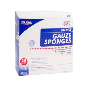 Dukal | Sterile Gauze Sponges 4" x 4" 12-Ply | 6412