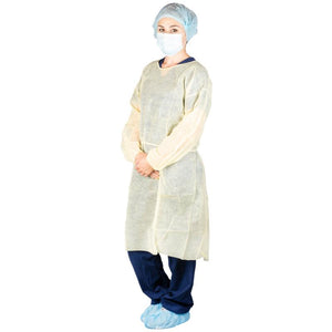Dukal | Poly Coated Isolation Gown, Yellow | 303
