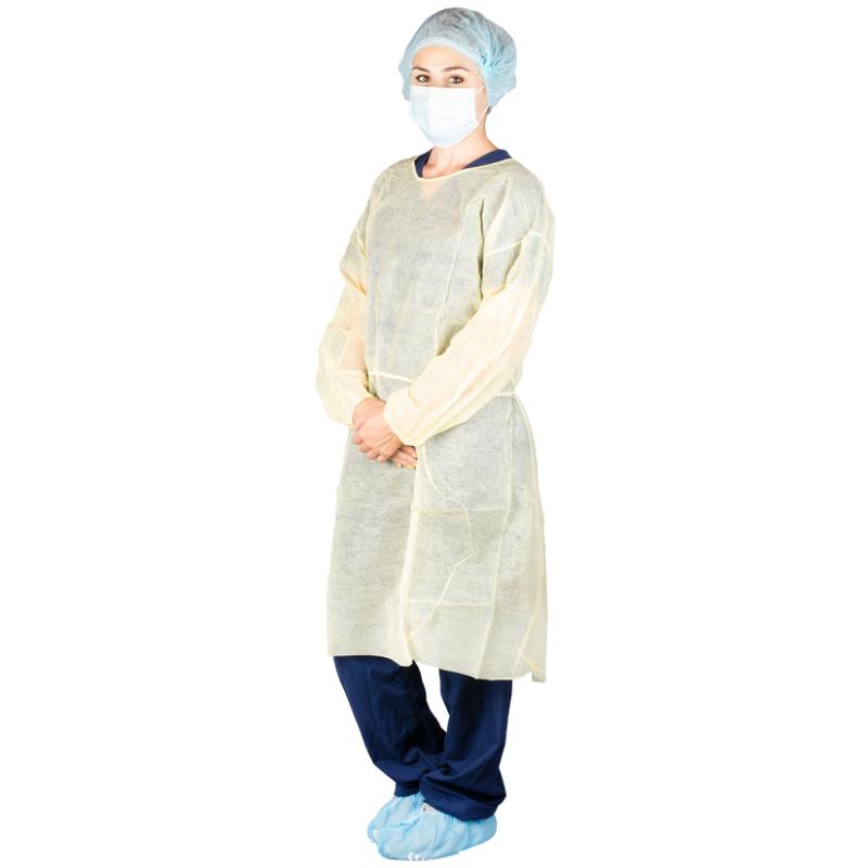 Dukal | Poly Coated Isolation Gown, Yellow | 303