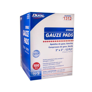 Dukal | Sterile Gauze Pad 3" x 3" 12-Ply | 1312