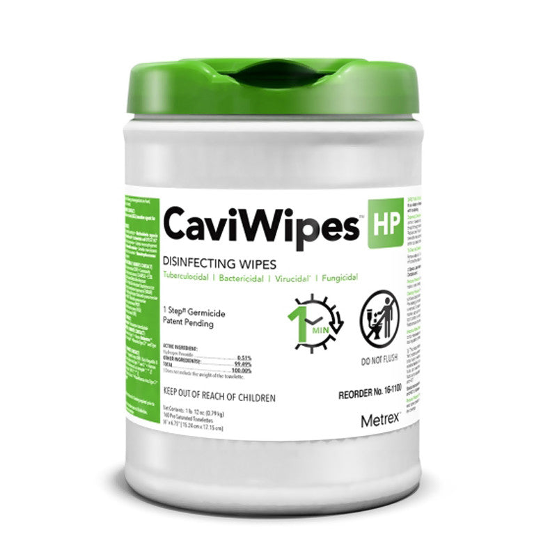Metrex CaviWipes HP Surface Disinfectant Cleaner Peroxide Based Wipe 16-1100