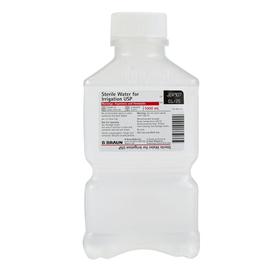 B. Braun Sterile Irrigation Solution R5000-01, 1,000 mL - PVC-Free, Non-Drip Pouring Bottle