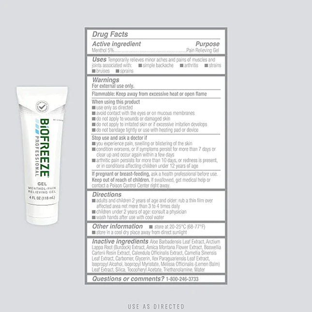 Biofreeze | Biofreeze Professional Pain Relief Gel, 4 oz | 13407-1