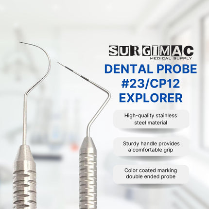 #23/CP12 Double-Sided Probe Explorer | 10-371s | | Dental, Dental instruments, Diagnostic Instruments, Explorer-probe, Slim | SurgiMac | SurgiMac