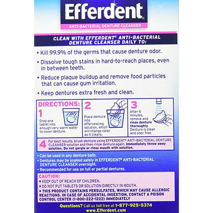 Efferdent Anti-Bacterial Denture Cleanser Tablets, 252 ct. | 76443 | | Denture Cleaners, Oral Care, Personal Care | Efferdent | SurgiMac