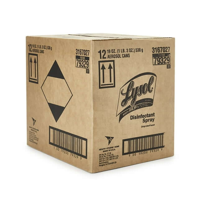 Lysol Surface Disinfectant Cleaner Liquid 19 oz. Can Crisp Linen Scent 12 Ct RAC79329CT 259737-12