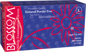 Blossom Dark Blue Nitrile Powder Free Textured Exam Gloves BM 41326-N-PF