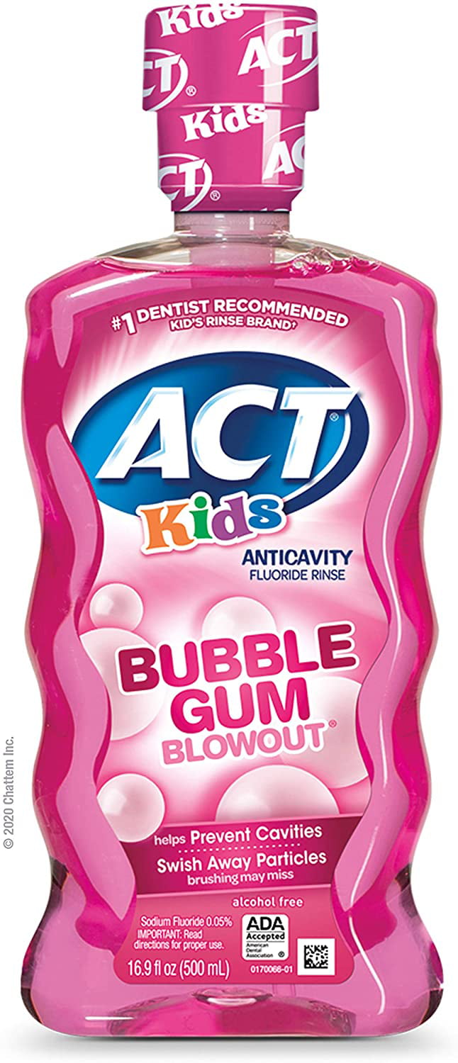 ACT Kids Bubblegum Blowout Anti-Cavity Rinse, 3 ct./16.9 oz. 30478