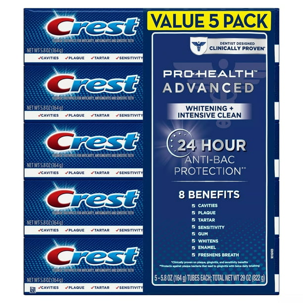 Crest Pro-Health Toothpaste, Advanced White for Teeth Whitening, 5 ct. 289272