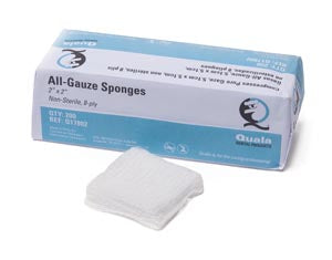 All-Gauze Sponge, 2" x 2", 8-Ply, Non-Sterile, 200/bg, 25 bg/cs Q17802
