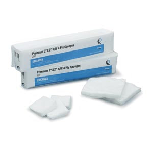 Non-Woven Sponges, 2" x 2", 4-Ply, Non-Sterile, 200/pkg, 25 pkg (5000)/bx, 4 bx/cs (24 cs/plt) ENCNWA
