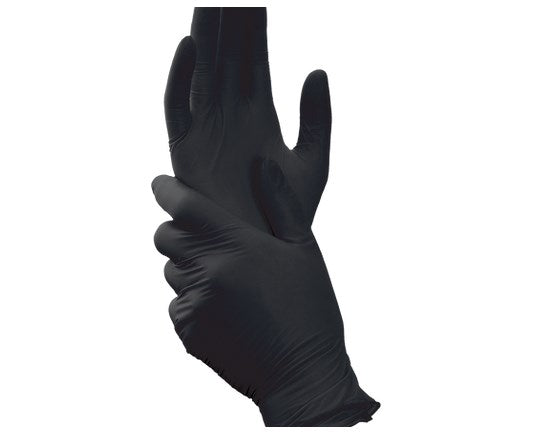 Safari Black Latex Powder Free Textured Exam Gloves | SFR 87325-B-LTX-PF-2 | Mexpo International Inc | SurgiMac