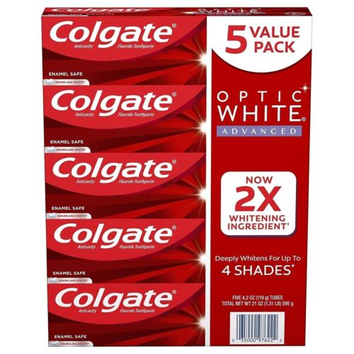 Colgate Optic White Advanced Teeth Whitening Toothpaste, 5 pk./4.2 oz. 244506