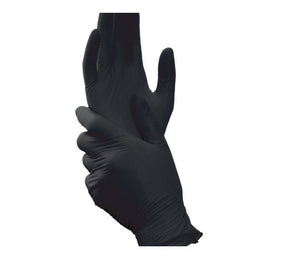 Safari Black Nitrile Powder Free Textured Exam Gloves SFR 87525-B-N-PF