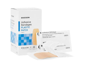 McKesson Adhesive Strip Plastic Rectangle Tan Sterile 16-4825-CS