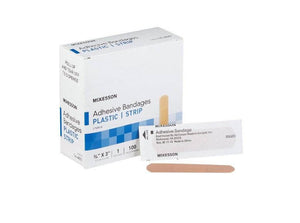 McKesson Adhesive Strip Plastic Rectangle Tan Sterile 16-4823