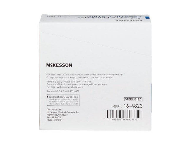 McKesson Adhesive Strip Plastic Rectangle Tan Sterile