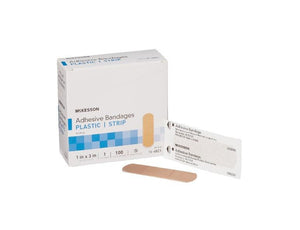 McKesson Adhesive Strip Plastic Rectangle Tan Sterile 16-4821-CS