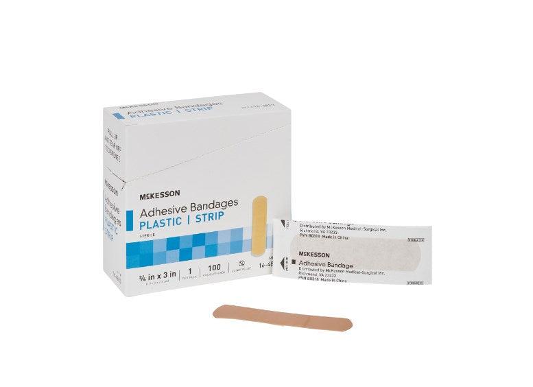 McKesson Adhesive Strip Plastic Rectangle Tan Sterile 16-4823