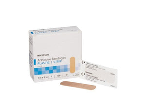 McKesson Adhesive Strip Plastic Rectangle Tan Sterile 16-4823