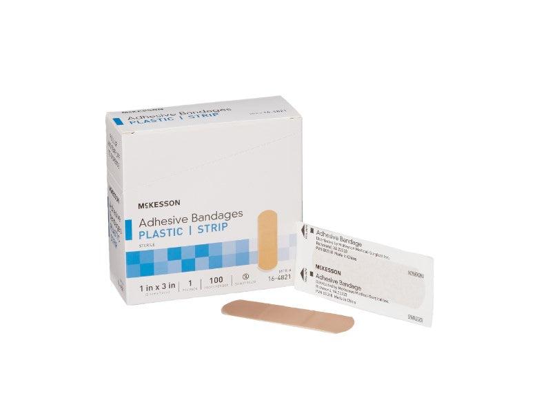 McKesson Adhesive Strip Plastic Rectangle Tan Sterile 16-4823