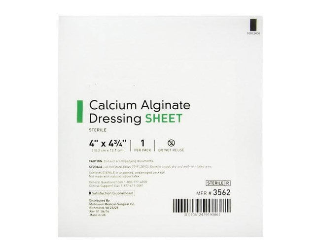 McKesson | Alginate Dressing 4 X 4-3/4 Inch Rectangle Calcium Alginate Sterile | 3562-BX10