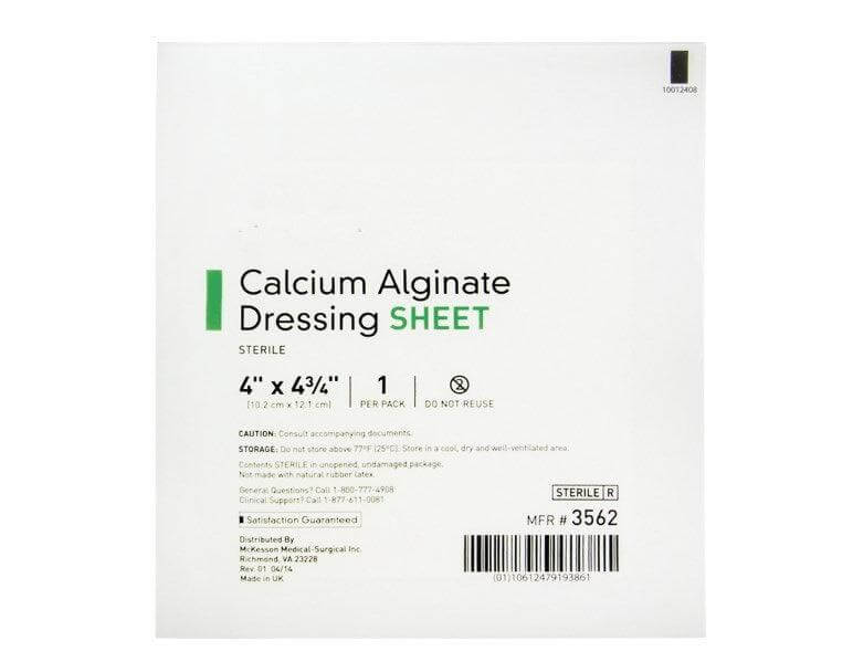 Alginate Dressing 4 X 4-3/4 Inch Rectangle Calcium Alginate Sterile 3562-BX10