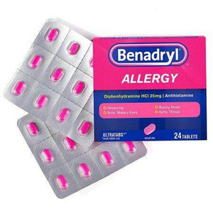 Allergy Relief Benadryl 25 mg Strength Tablet 24 per Box 10312547170311