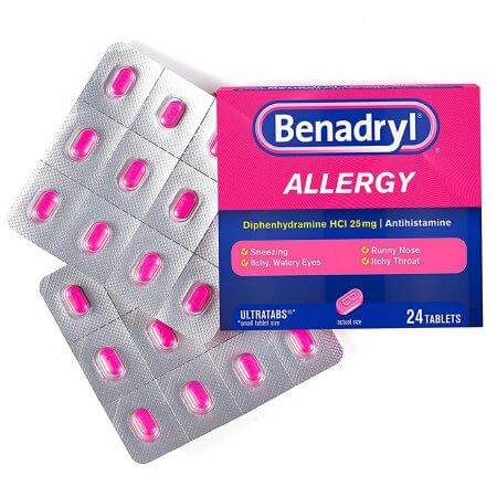 Allergy Relief Benadryl 25 mg Strength Tablet 24 per Box 10312547170311