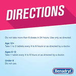 Allergy Relief Benadryl 25 mg Strength Tablet 24 per Box 10312547170311