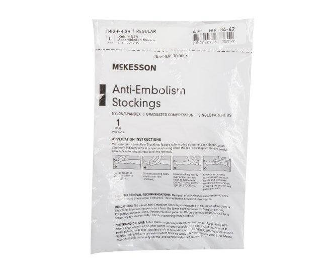 Anti-embolism Stocking Thigh High Inspection Toe McKesson 84-22-12