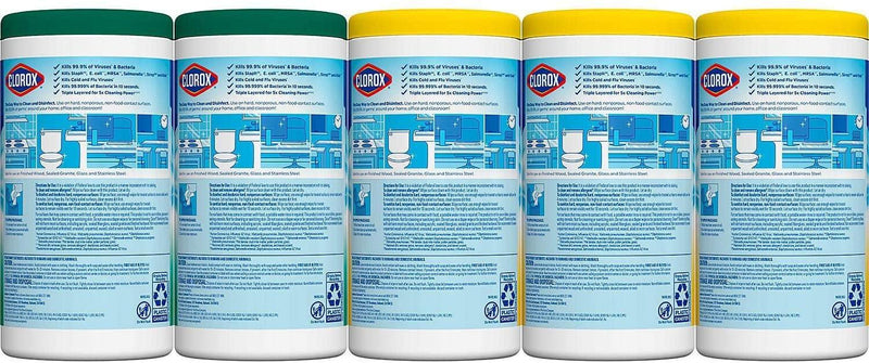 Clorox Disinfecting Wipes Variety Pack - 5X Cleaning Power, Kills 99.9% of Bacteria - 5 Pack, 425 Count Total CLO-01628