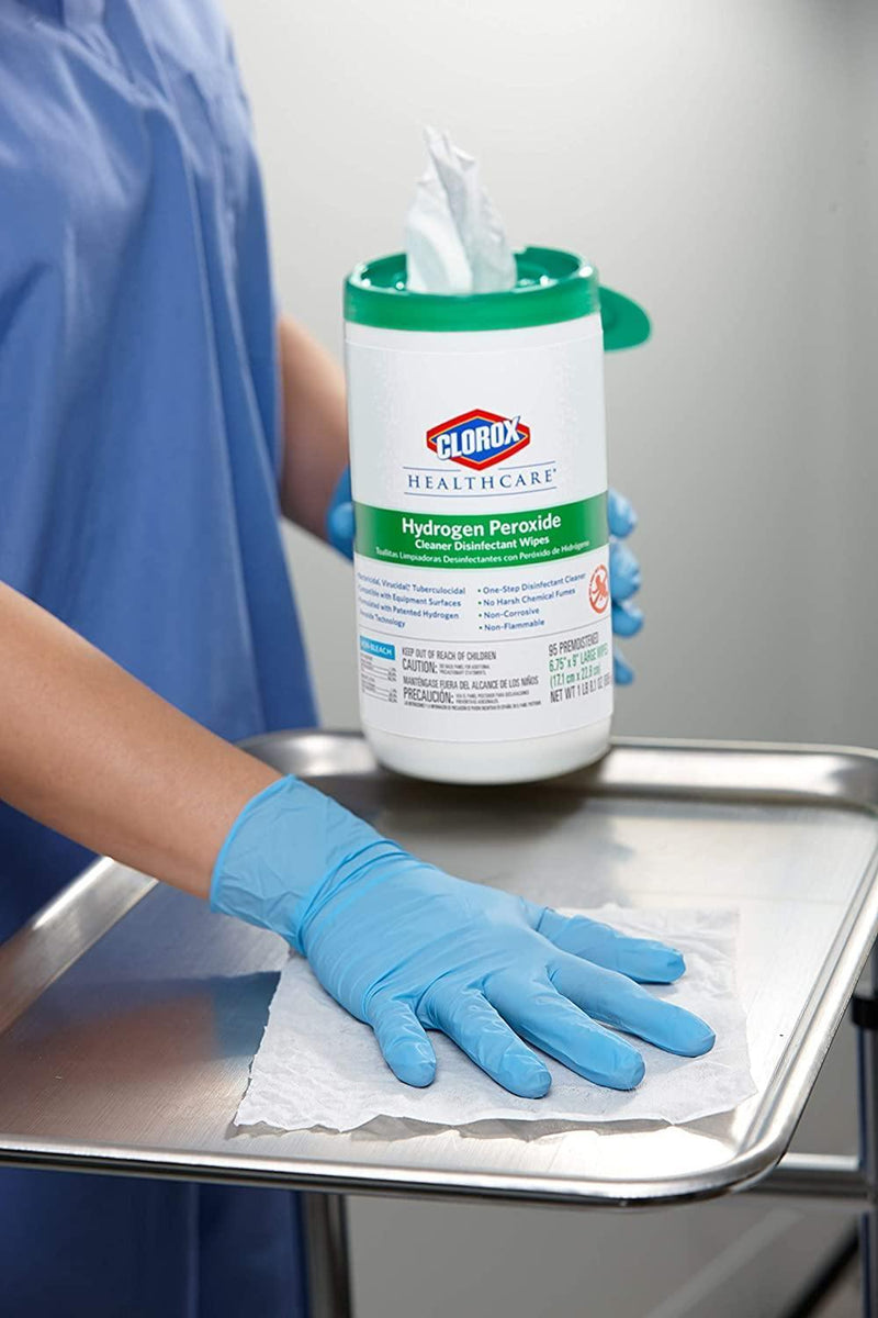Clorox Healthcare Hydrogen Peroxide for Cleaning Disinfectant Wipes, 95 Count Canister 30824