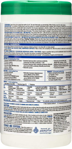 Clorox Healthcare Hydrogen Peroxide for Cleaning Disinfectant Wipes, 95 Count Canister 30824