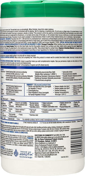 Clorox Healthcare Hydrogen Peroxide for Cleaning Disinfectant Wipes, 95 Count Canister 30824