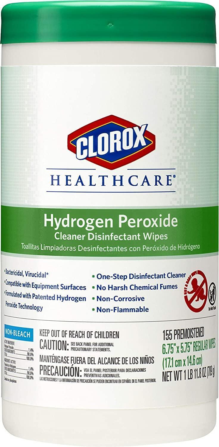 Clorox Healthcare Hydrogen Peroxide for Cleaning Disinfectant Wipes, 95 Count Canister 30824