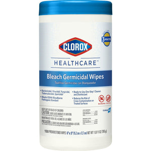 Clorox Healthcare Surface Disinfectant Cleaner Premoistened Germicidal Manual Pull Wipe 150 Count 30577