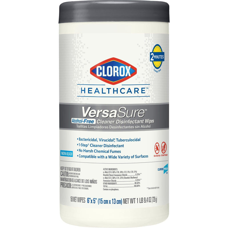 Clorox Healthcare VersaSure Surface Disinfectant Cleaner Premoistened Quaternary Based Manual Pull Wipe 150 31758