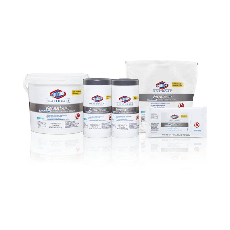 Clorox Healthcare VersaSure Surface Disinfectant Cleaner Premoistened Quaternary Based Manual Pull Wipe 150 31758