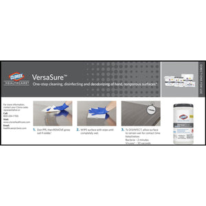 Clorox Healthcare VersaSure Surface Disinfectant Cleaner Premoistened Quaternary Based Manual Pull Wipe 150 31758