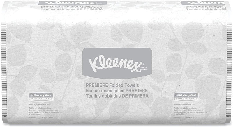 Kleenex 13254 Premiere Folded Towels, 9 2/5 x 12 2/5, White, 120 per Pack (Case of 25 Packs) 13254